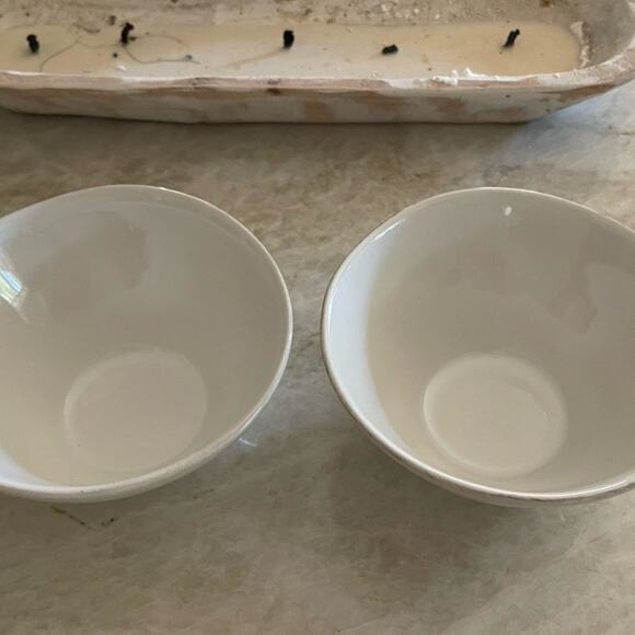 Crate & Barrel white bowls set of two 6-1/4” - Picture 5 of 12